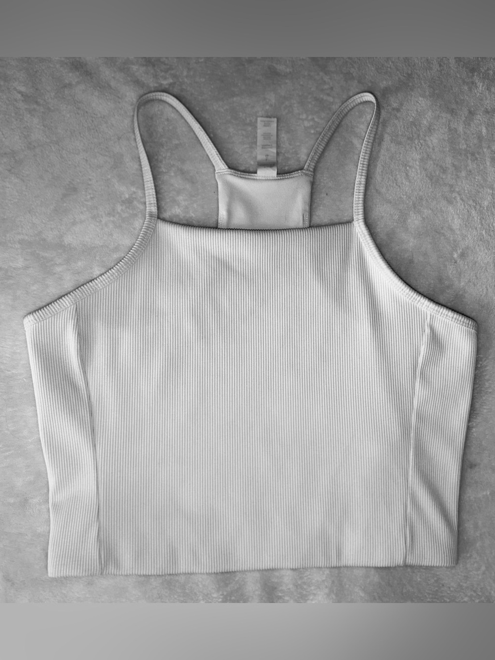 The North Face White Ribbed Crop Tank